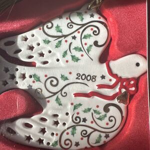 Lenox 2008 Joyous Dove Porcelain Christmas Ornament Collectible NIB